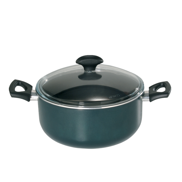 Non-Stick Casserole / Stock Pot – Emerald Green Finish, Glass Lid